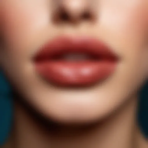 A close-up of luscious lips with a natural sheen