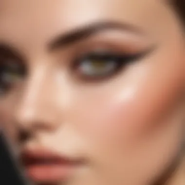 Close-up of subtle eyeliner emphasizing the eyes