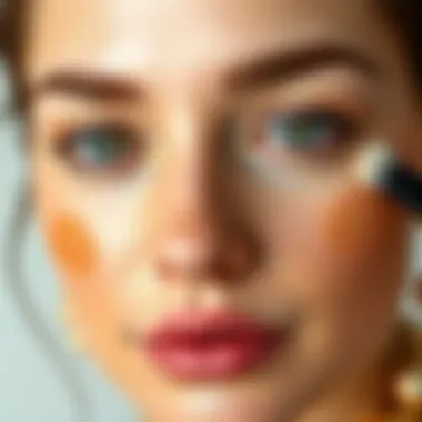 Concealer Application Techniques Close-up of skin with different concealer applications.