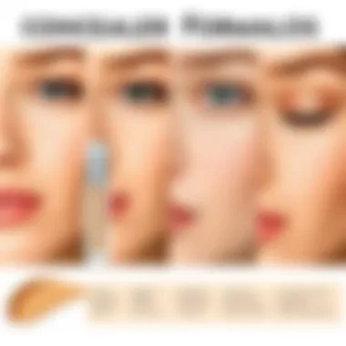 Concealer Formulas Comparison Comparative chart of concealer formulas and their effects.