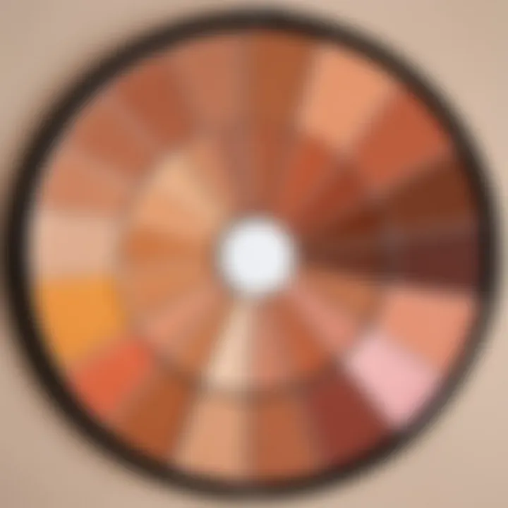 A color wheel illustrating the relationship between skin tones and makeup shades