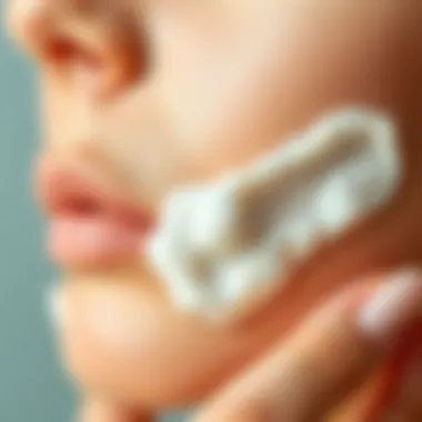 Application of Lightweight Moisturizer A close-up view of a lightweight moisturizer being applied to skin