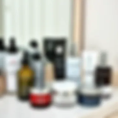 Diverse Skincare Products Featuring Haylaytir An assortment of skincare products including haylaytir on a vanity