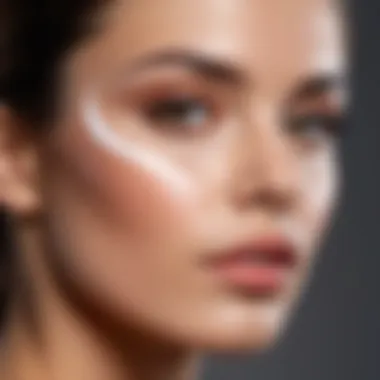 Demonstration of applying highlighter on cheekbones