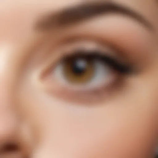 Close-up view of almond-shaped eyes showcasing eyeliner application