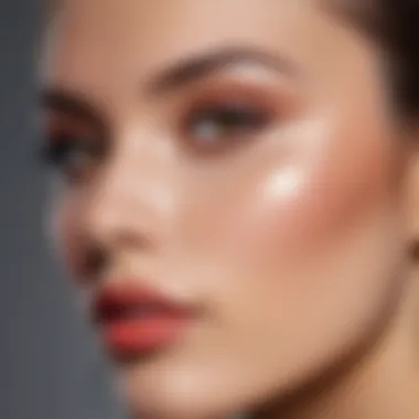 Close-up of a flawless complexion with makeup