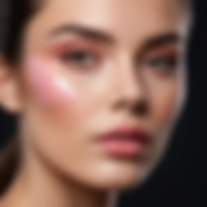 Demonstration of blush application techniques