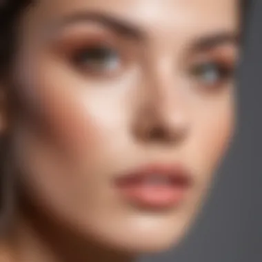 Close-up of a flawless complexion after using face powder