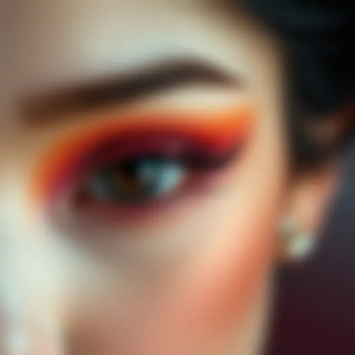 Japanese-Inspired Eye Artistry Close-up of a beautifully applied Japanese-inspired eye makeup highlighting the artistry.