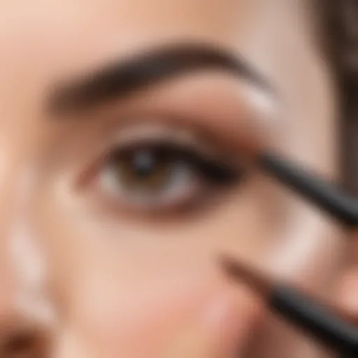 Detailed look at eyebrow pencil application technique