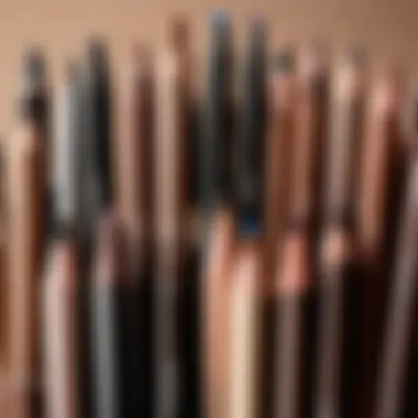 An array of eyebrow pencils in various shades