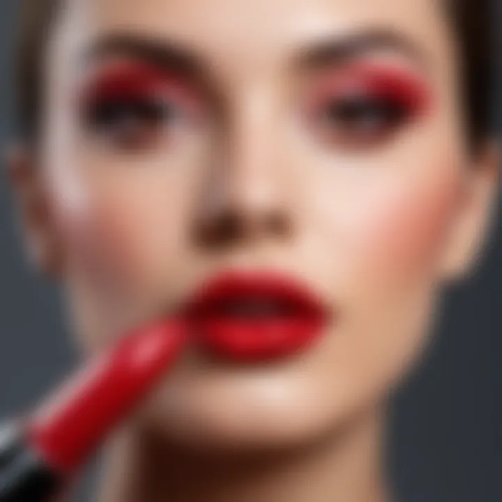 Creative layout of various application techniques for long-lasting lipstick.