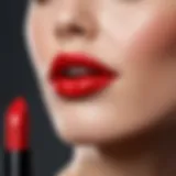 Illustration showcasing the historical evolution of red lipstick.