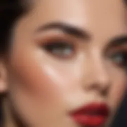 Elegant thick eyebrow styling on a model showcasing facial structure.