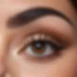 Close-up of eyebrow powder application