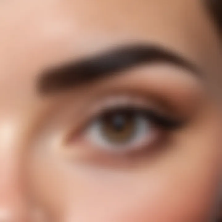 A close-up of perfectly shaped eyebrows