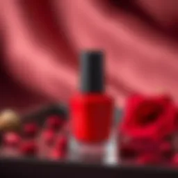 Elegant red nail polish bottle