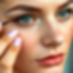 Precision eyeliner application enhancing eye shape