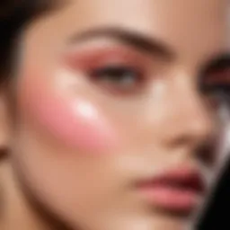 Demonstration of cream blush application technique