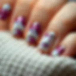A close-up view of beautifully manicured nails showcasing a creative design.