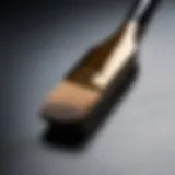 Close-up of a flat brush showcasing its unique cut