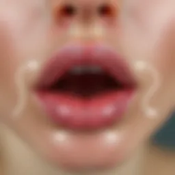 Anatomy of the lip showcasing its structure and surrounding areas.