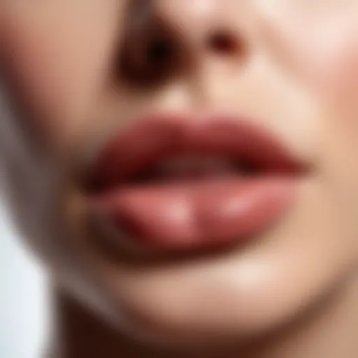 A close-up of healthy, hydrated lips