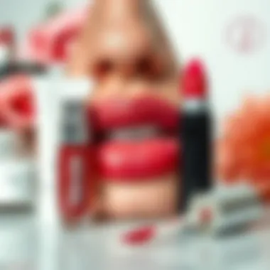 A close-up of lip care products enhancing lip health