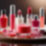 A vibrant array of lip gloss ingredients displayed artfully on a counter.