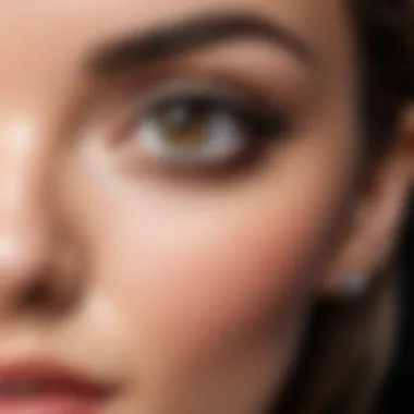 Close-up of mascara application on lashes