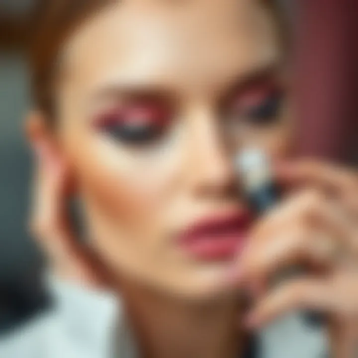A beauty expert applying makeup suitable for warm undertones.