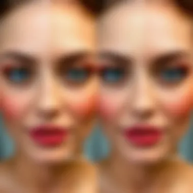 Makeup Transformation with Base Before and after comparison of makeup with and without a base