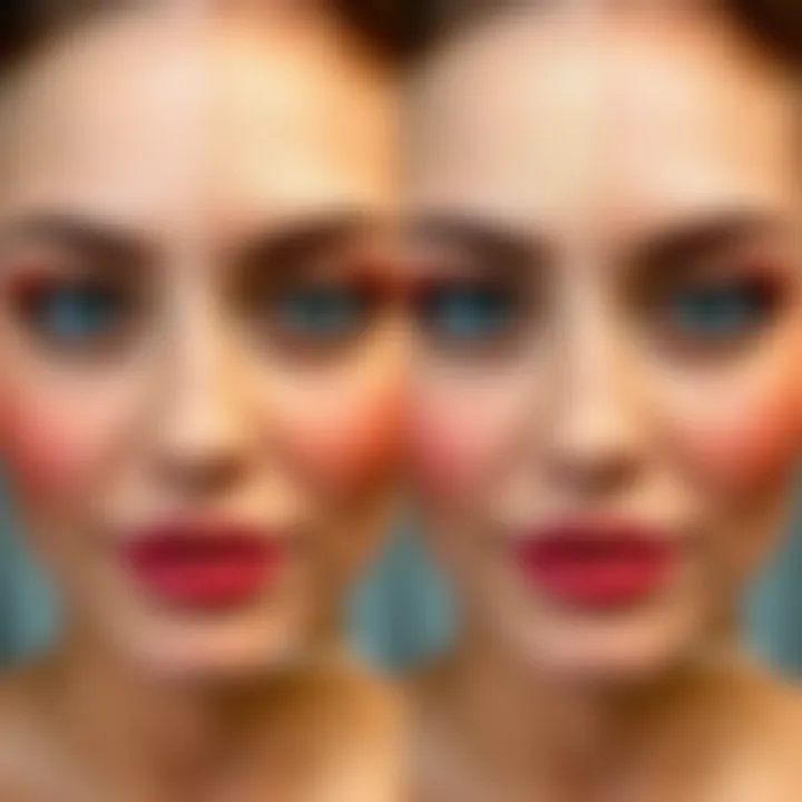 Makeup Transformation with Base Before and after comparison of makeup with and without a base