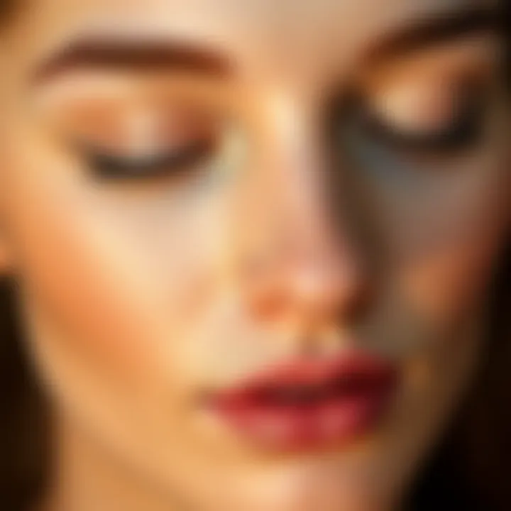 Flawless Skin After Makeup Base Close-up of a smooth skin texture after using a makeup base