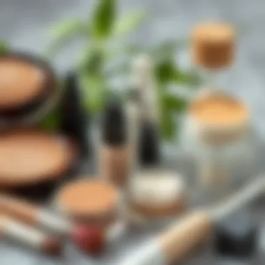 A close-up view of natural and organic makeup products