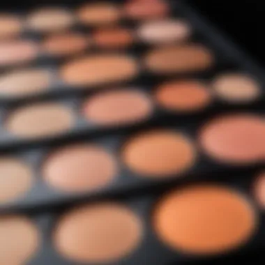 Makeup palette with peach shades