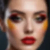 Artistic representation of extravagant makeup techniques