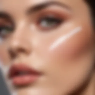 Application of makeup primer on the skin