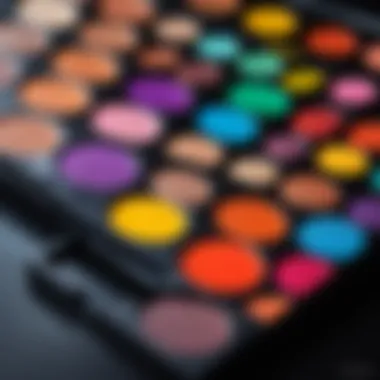 A beautifully styled makeup palette showcasing vibrant colors