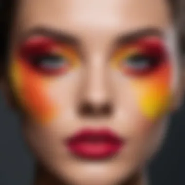 A visual representation of color theory applied in makeup.