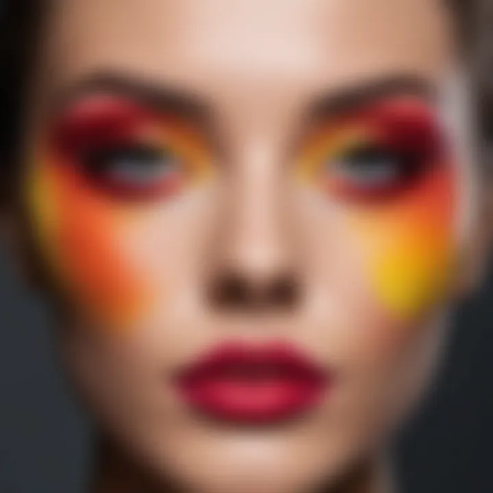 A visual representation of color theory applied in makeup.