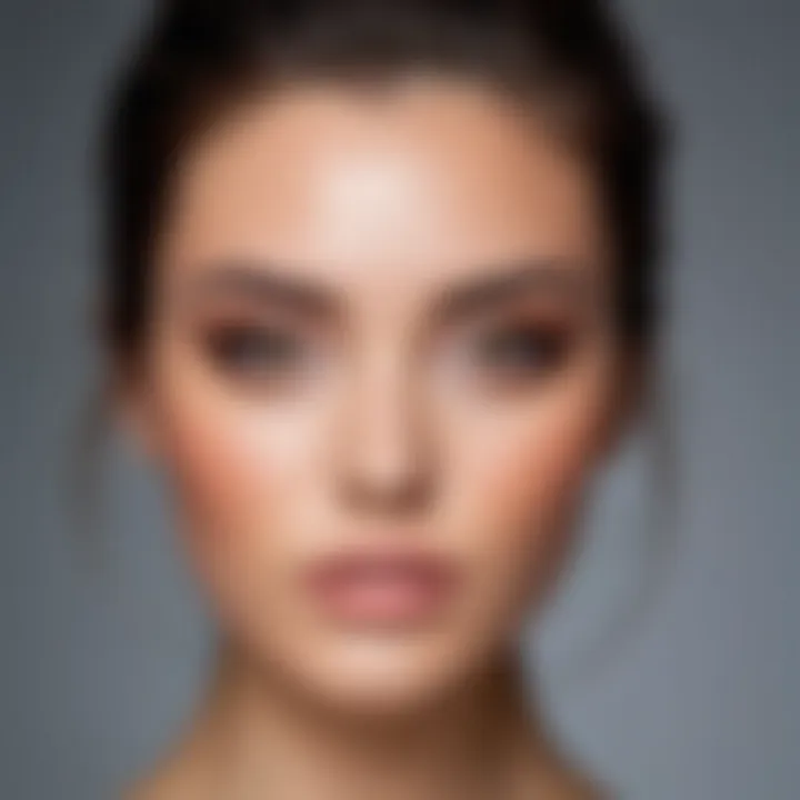 A close-up shot of a flawless makeup application on a model's face.