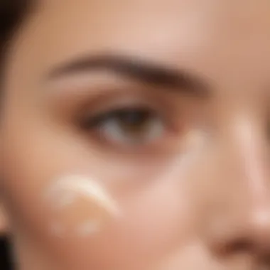 Gentle Application Technique for Concealer Applying concealer under the eye with a gentle touch
