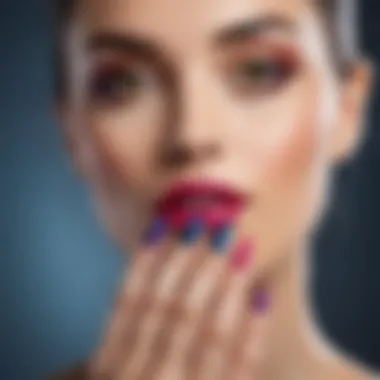 Vibrant display of artificial nail options