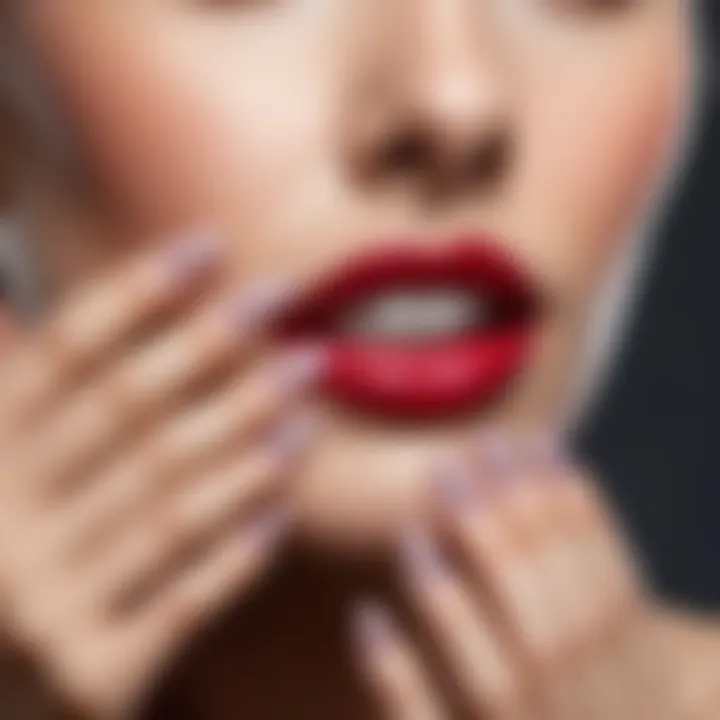 Close-up of beautifully manicured nails showcasing elegance