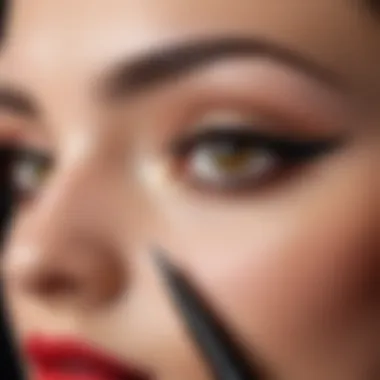 Essential Tools for Eyeliner Mastery Tools essential for flawless eyeliner application arranged aesthetically