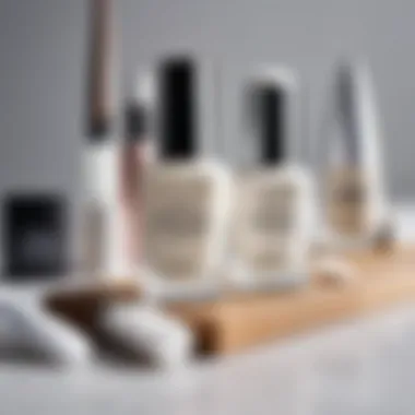 A stylish arrangement of nail care tools and matte white polish