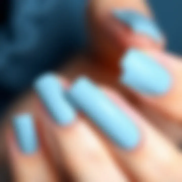 Sophisticated matte light blue nails with a chic finish