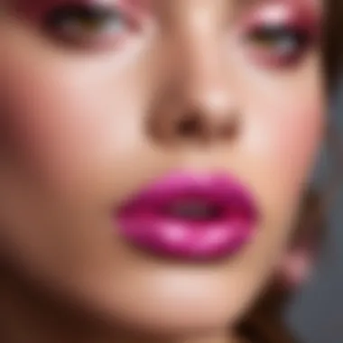 Diverse skin tones showcasing metallic pink lipstick shades