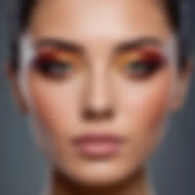 Artist blending hues for a perfect mor far makyajı look